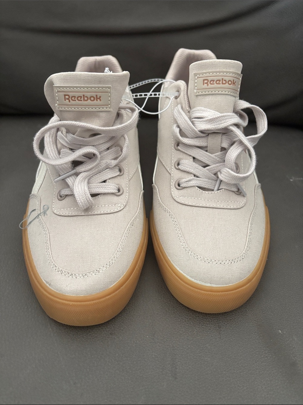 Reebok Men’s Beige Canvas Sneakers with Gum Sole
